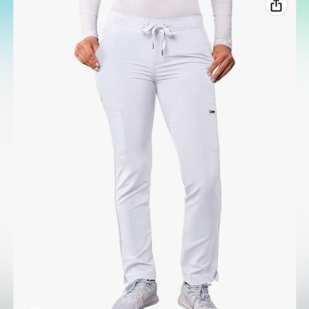 Adar Addition Scrubs for Women - Skinny Leg Cargo Drawstring Scrub Pants